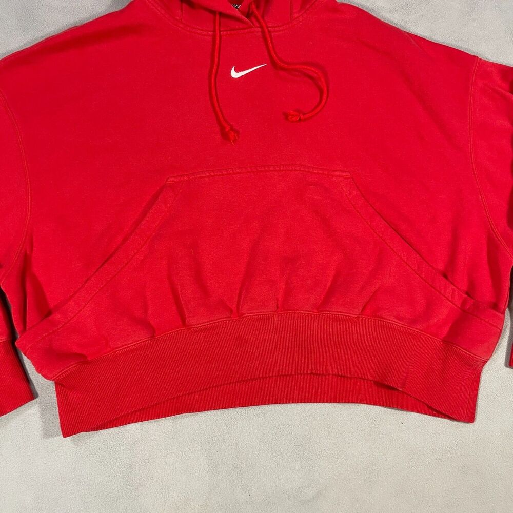 Nike Phoenix Fleece Womens Sz Small Oversized Pullover Hoodie Crop Center Swoosh - Picture 4 of 16